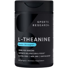 Sports Research envase frontal mostrando 60 softgels y marca para confianza
