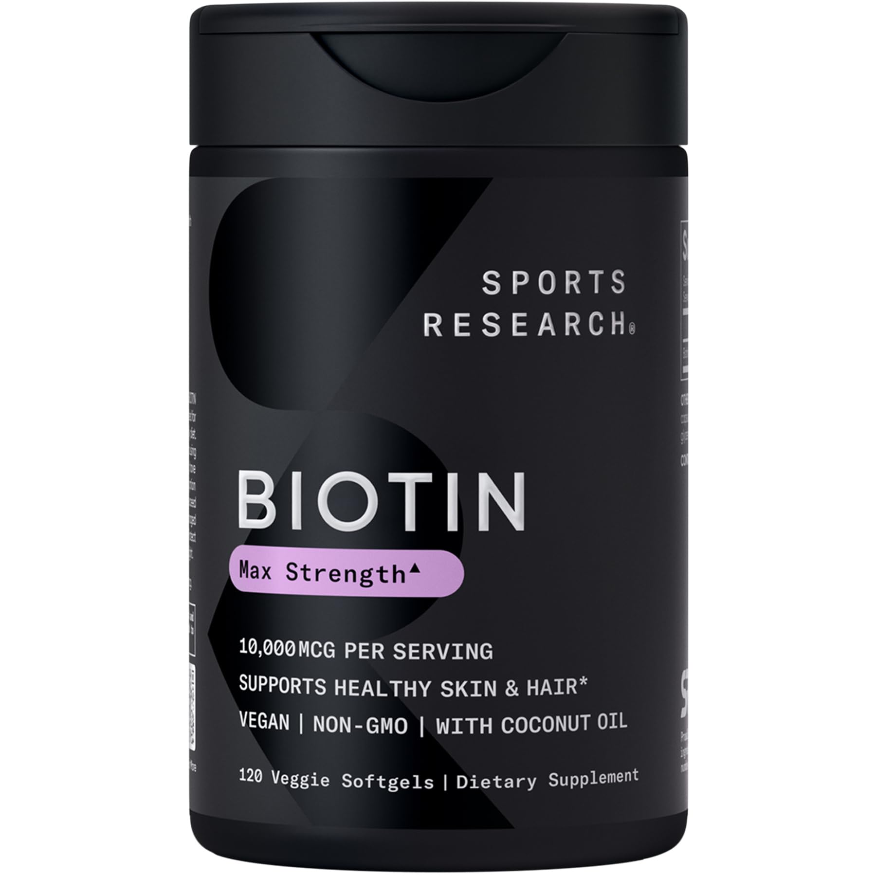 Sports Research frente del envase mostrando 120 Plantgels™ y ventaja de claridad