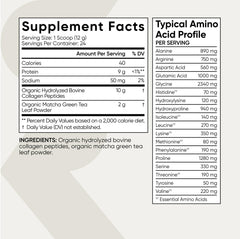 Sports Research matcha y colágeno combinados como ingredientes puros