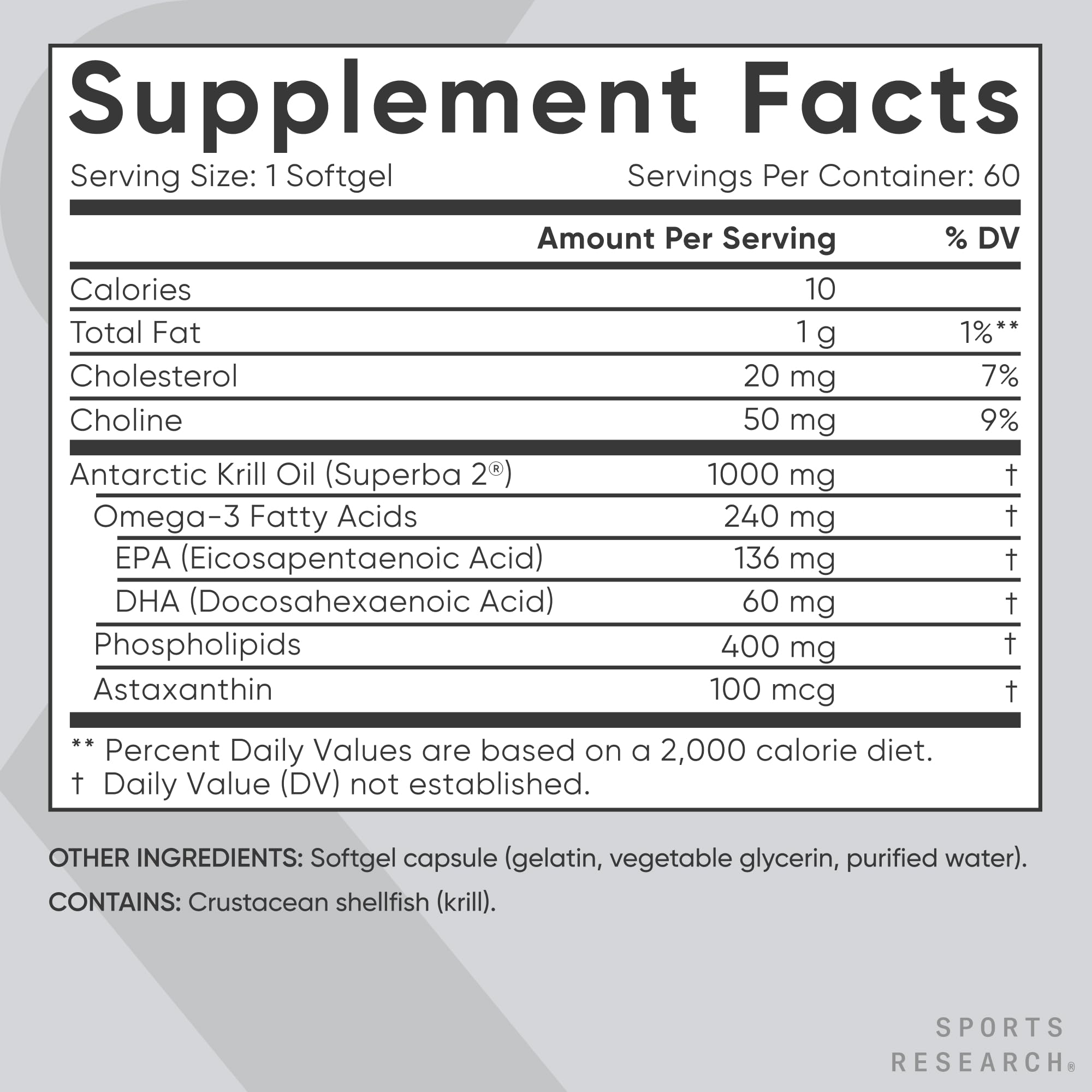 Sports Research etiqueta con ingredientes y certificaciones legibles