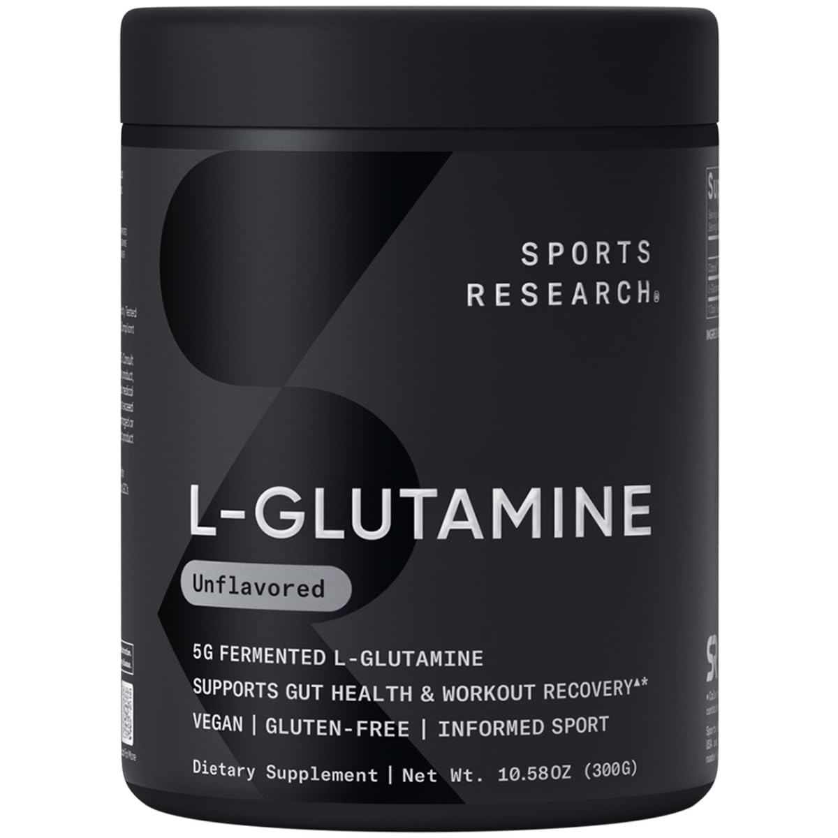 Sports Research envase frontal mostrando diseño y beneficio de pureza