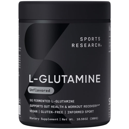 Sports Research envase frontal mostrando diseño y beneficio de pureza