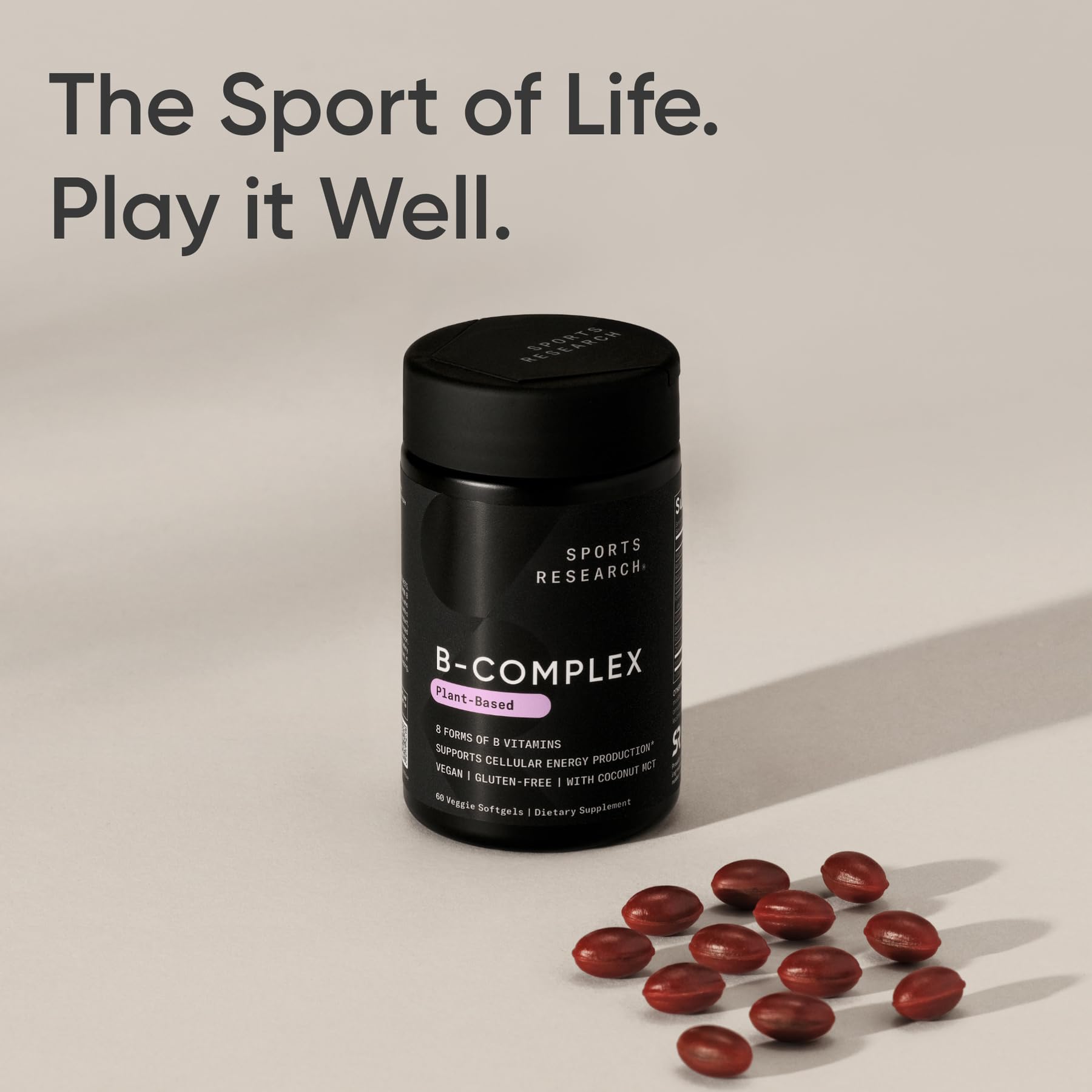 Lifestyle: persona activa con frasco Sports Research tras entrenamiento