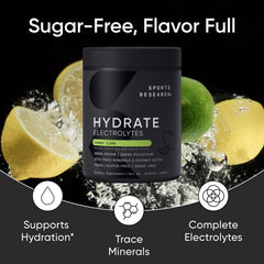 Sports Research vaso con mezcla Lemon Lime listo para beber y refrescar