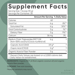 Sports Research batido proteico con polvo MCT para energía sostenida durante entreno