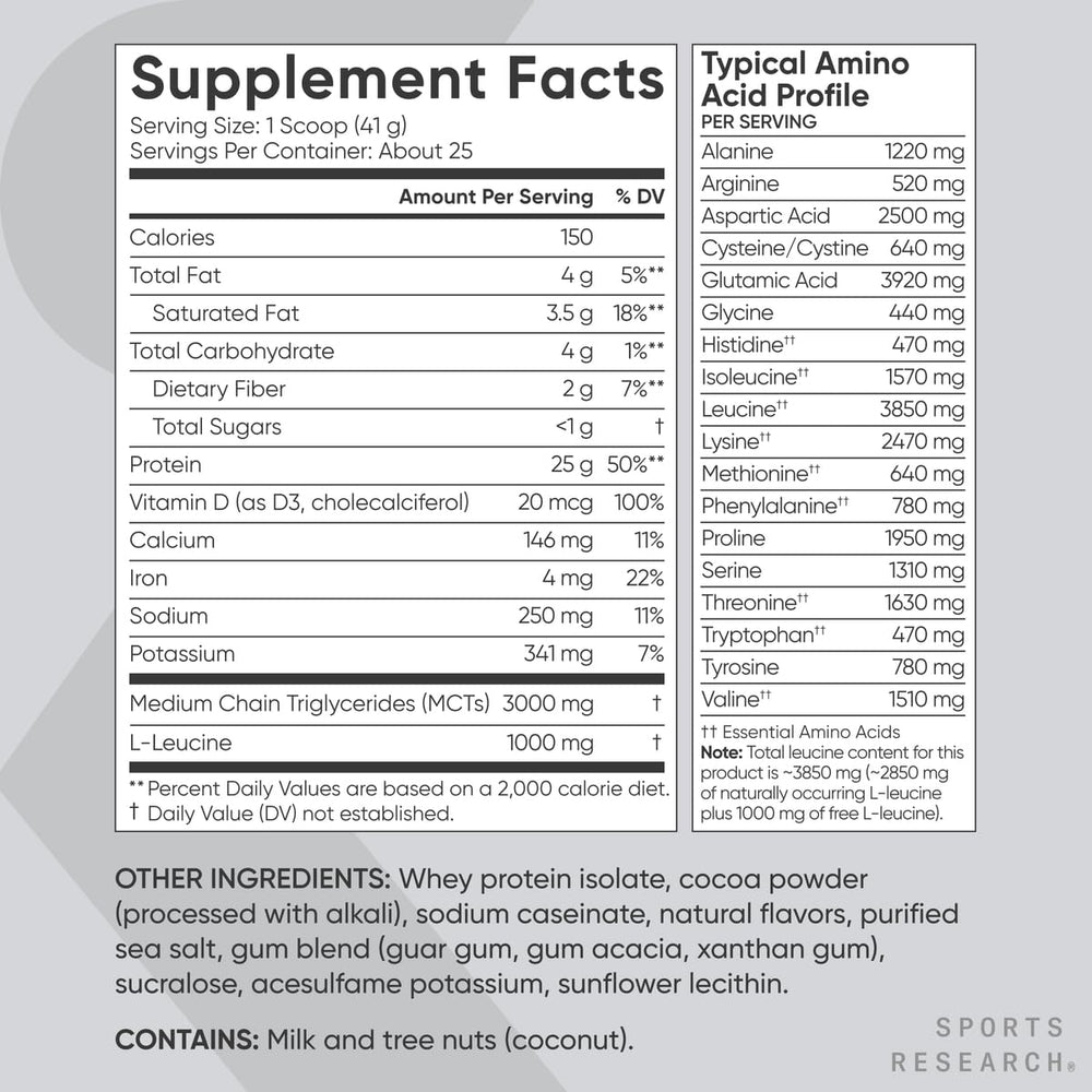 Sports Research scoop con porción de proteína, ayuda a medir 25 g por servicio con precisión