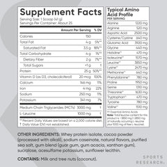 Sports Research scoop con porción de proteína, ayuda a medir 25 g por servicio con precisión
