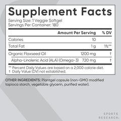Sports Research rótulo con ingredientes y composición para confianza