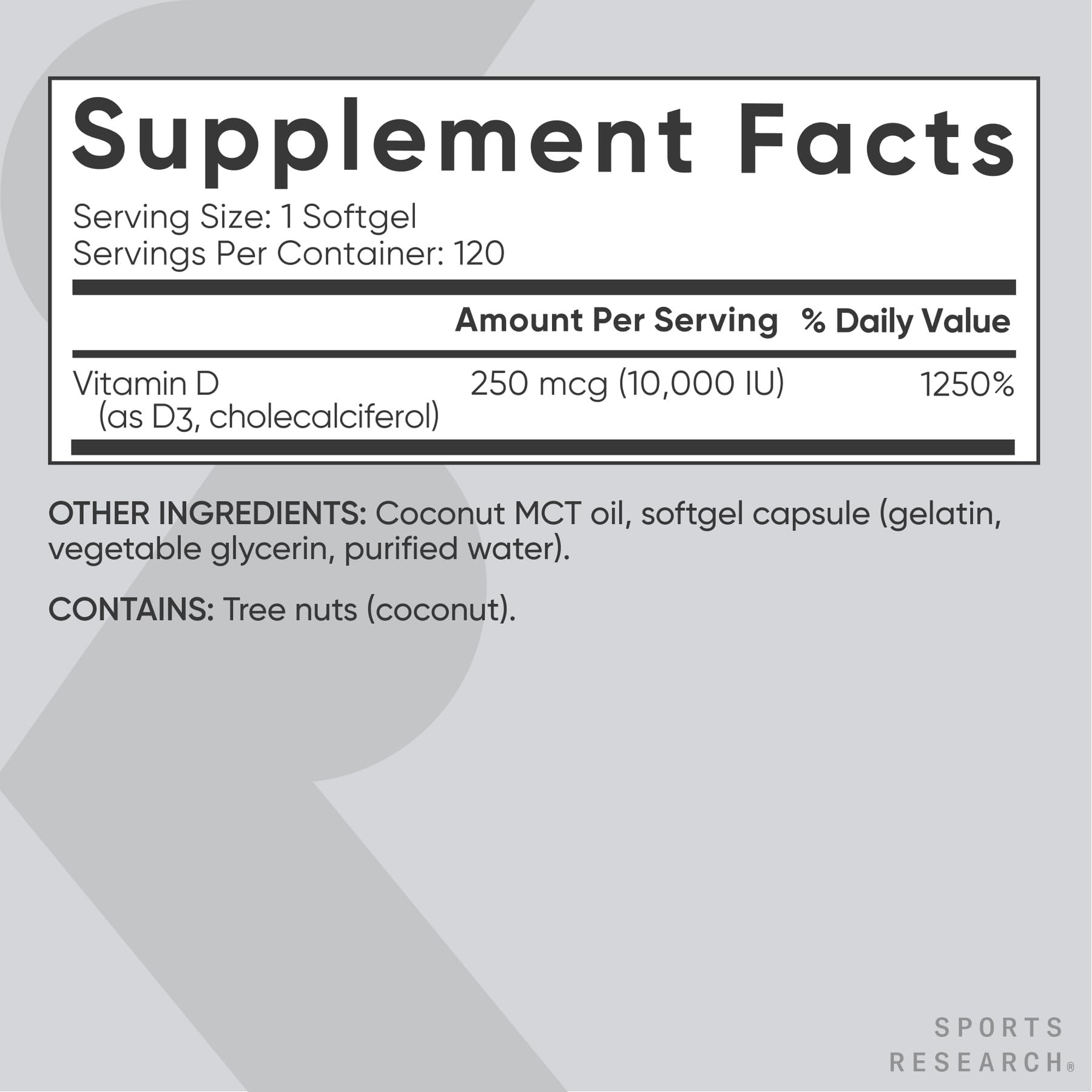 Sports Research softgel en mano para ver facilidad de ingestión