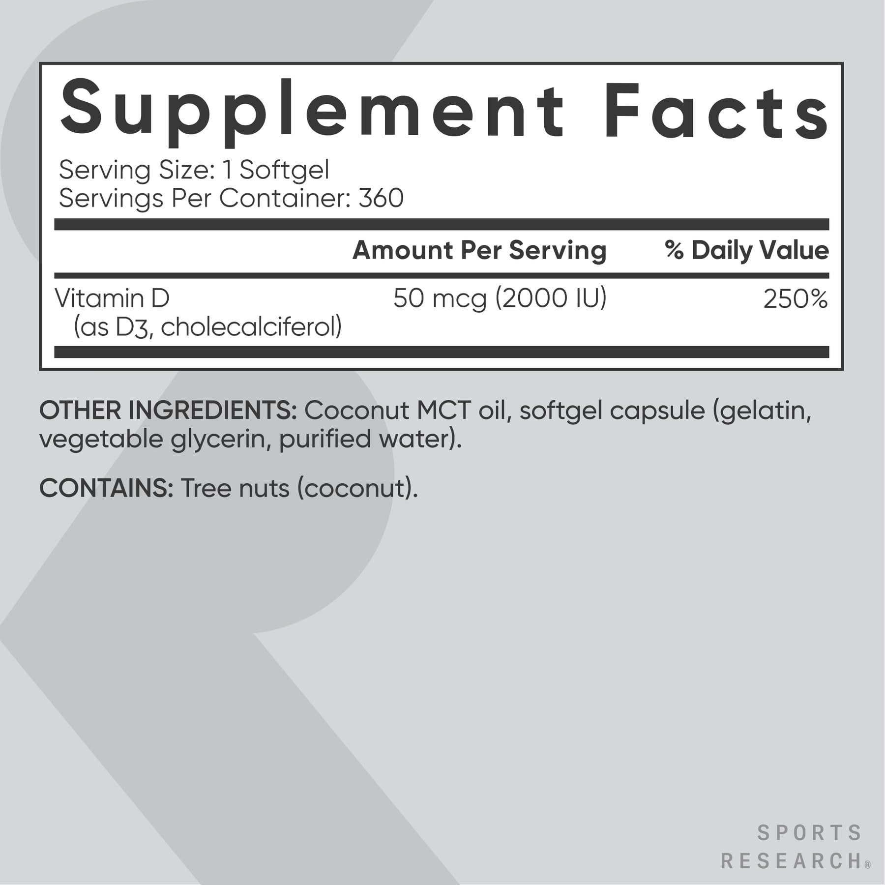 Sports Research comparación de tamaño del softgel para fácil deglución