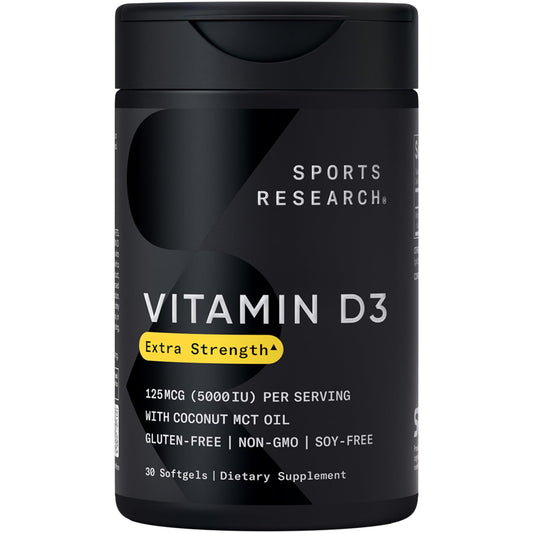 Sports Research envase frontal mostrando softgels y beneficios de absorción