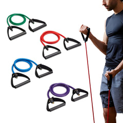 SPRI Xertube pack frontal mostrando las cuatro resistencias para entrenar todo el cuerpo