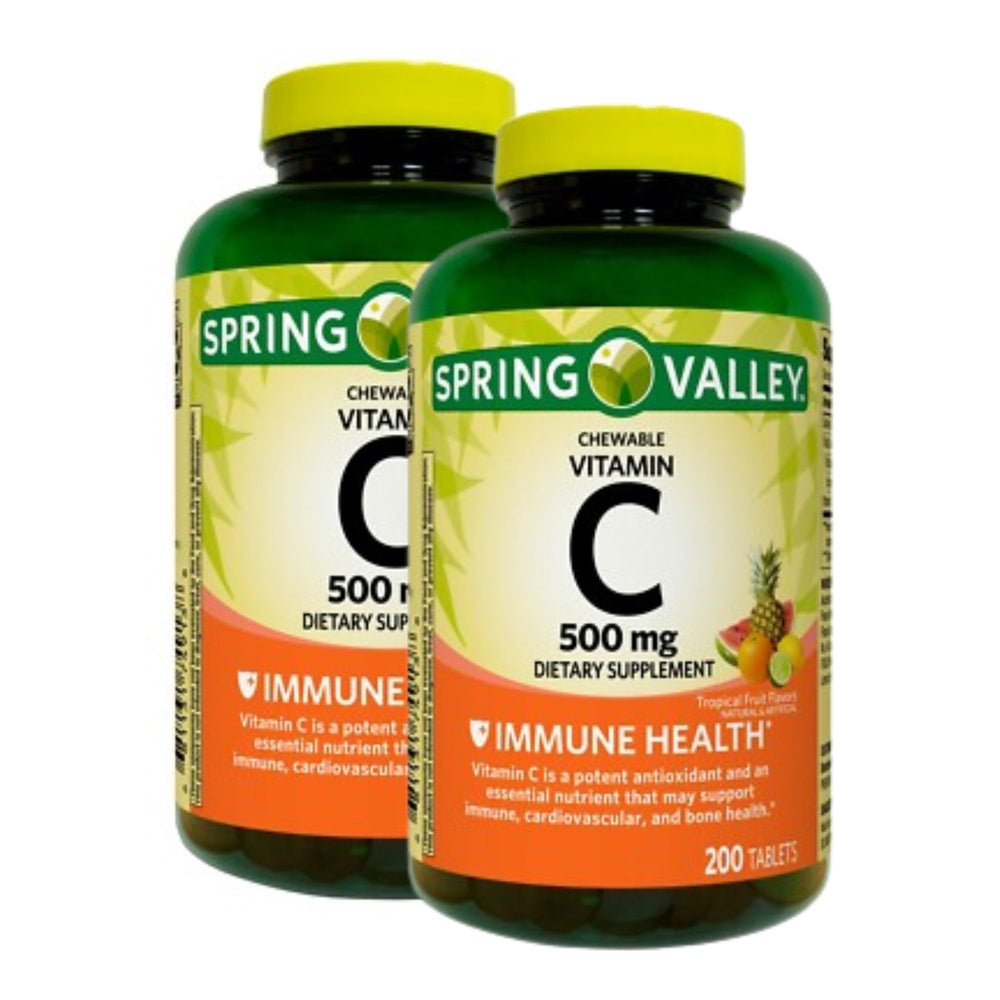 Spring Valley envase frontal mostrando 200 tabletas y beneficios visibles