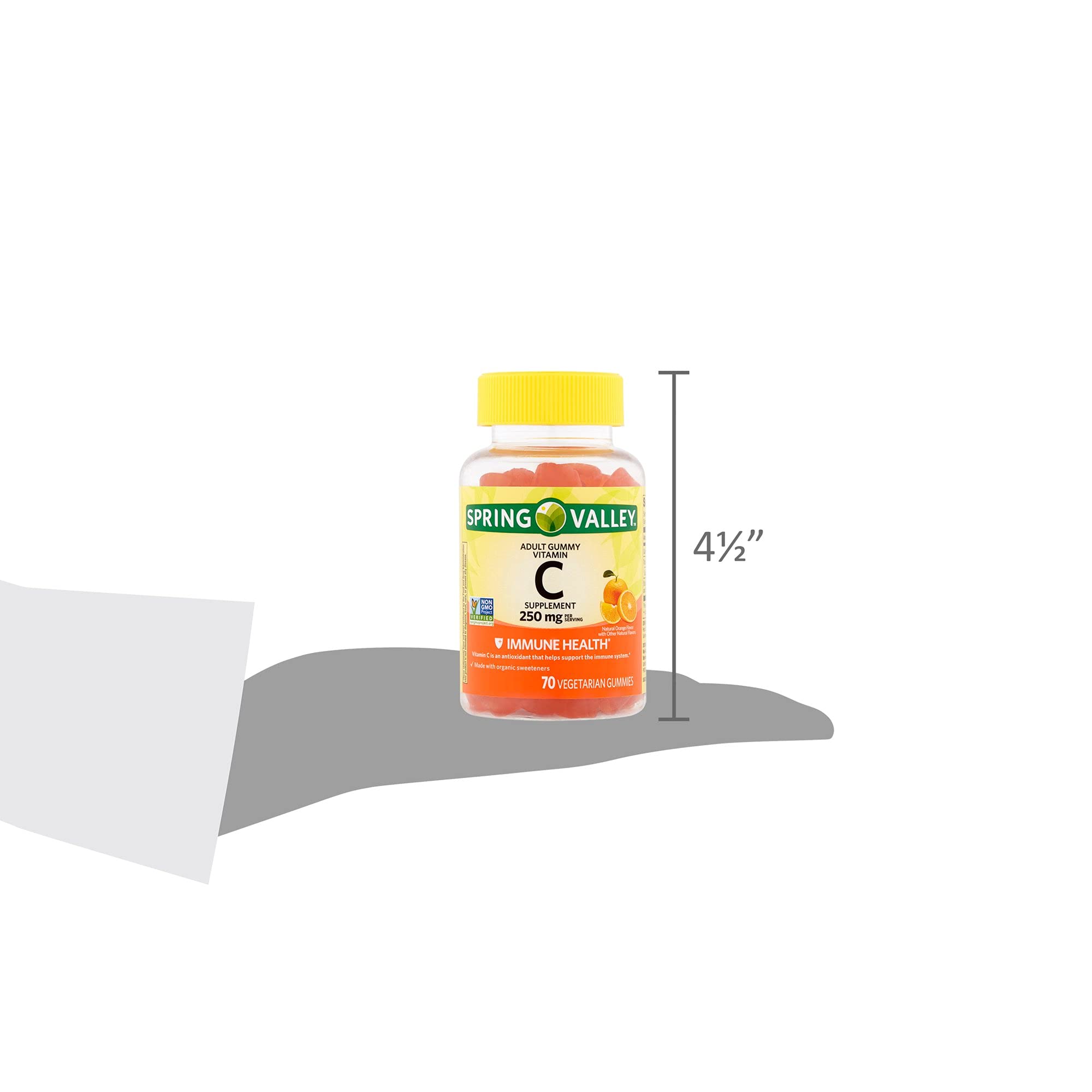Spring Valley etiqueta con información de vitamina C y escaramujo, detalles legibles