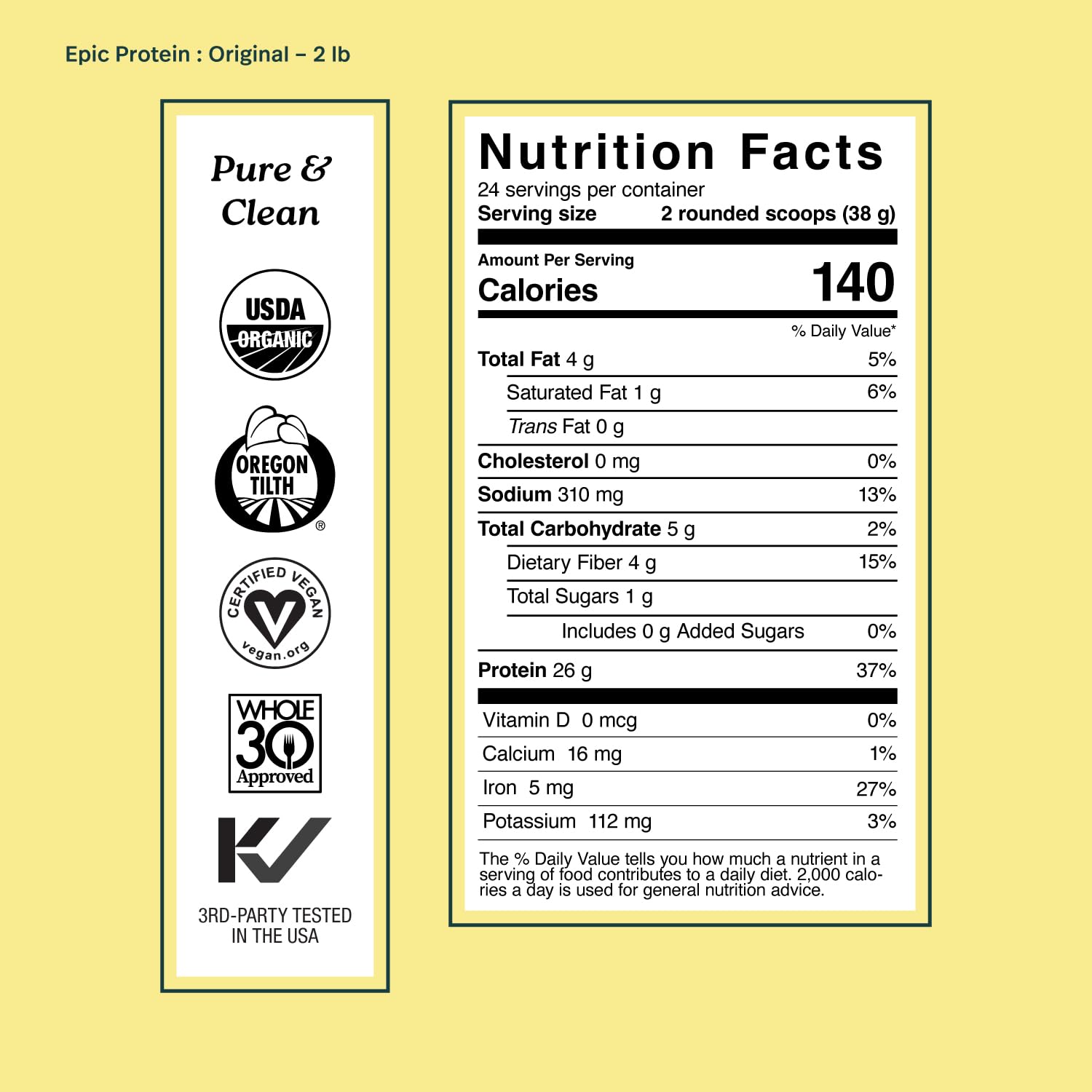 Sprout Living etiqueta nutricional clara confirmando ingredientes limpios