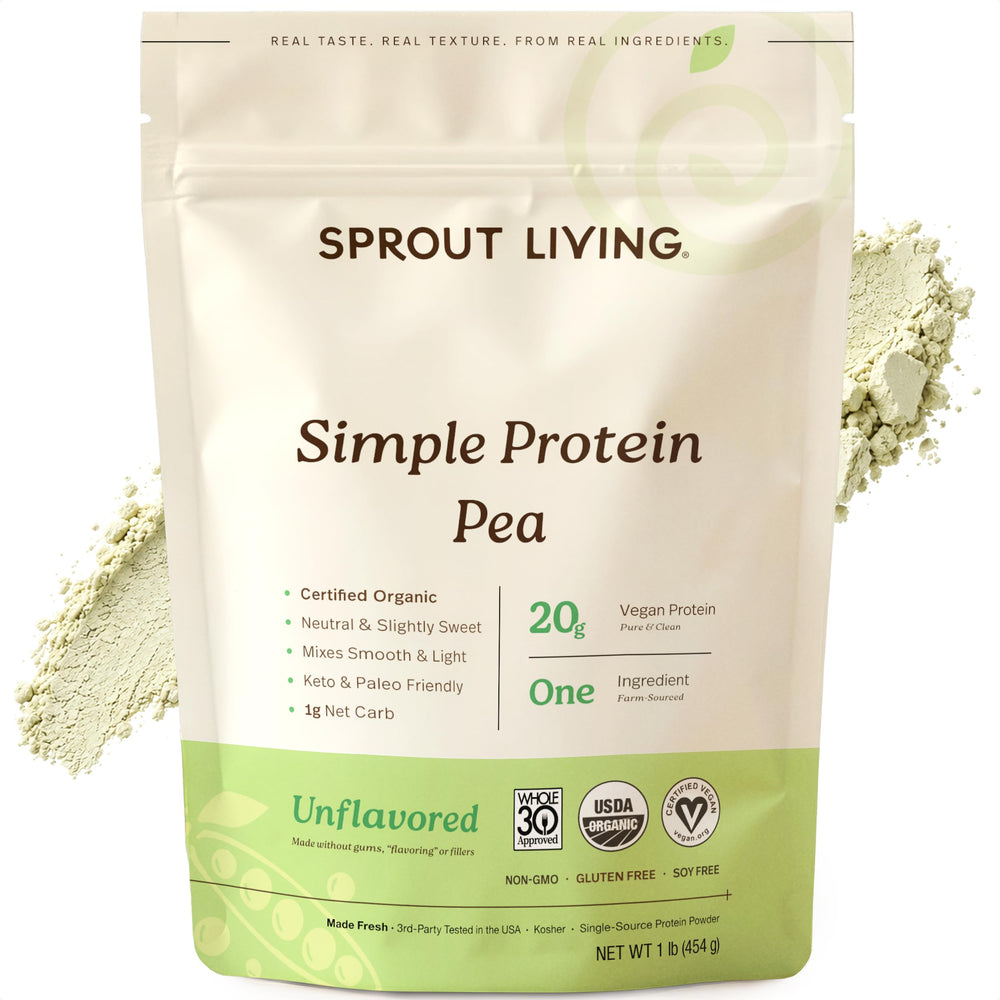 Sprout Living frente del envase mostrando limpieza y pureza