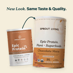 Sprout Living polvo cercano mostrando textura cremosa y mezclabilidad