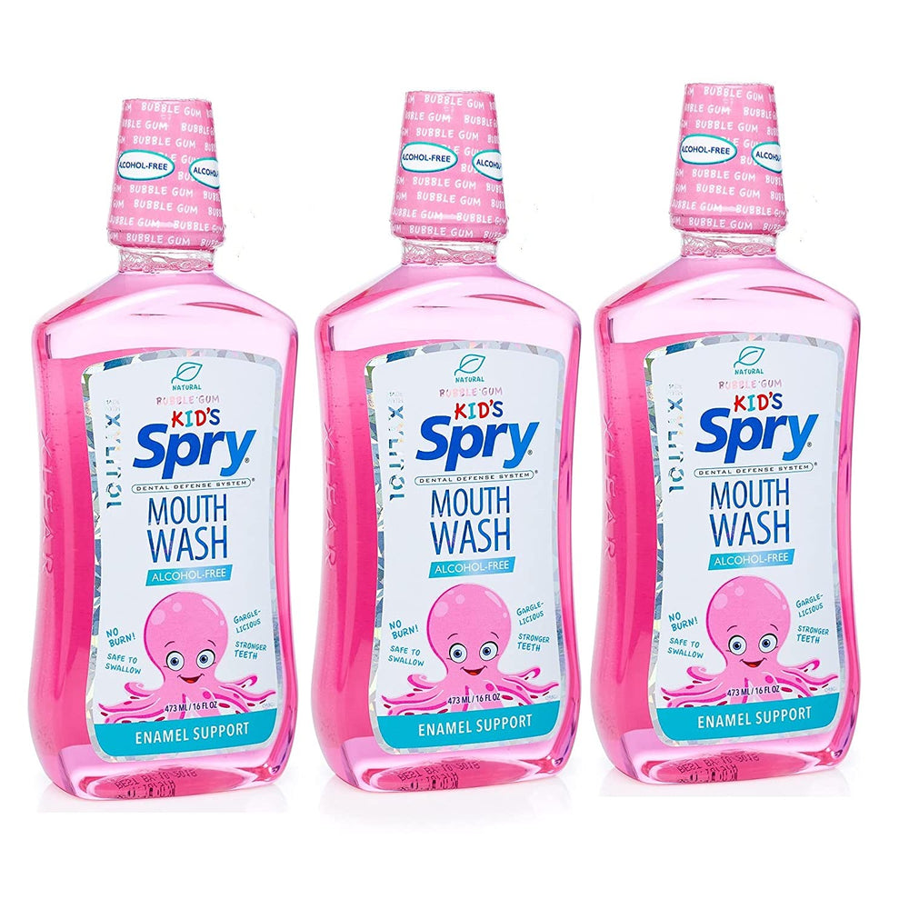 Spry botella frontal sabor chicle, refresca y protege esmalte