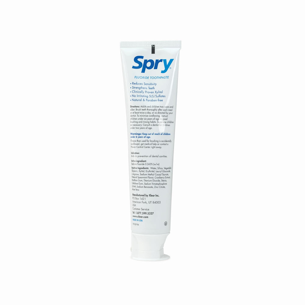 Spry etiqueta con ingredientes visibles, beneficio transparencia formulación