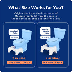 Squatty Potty 9" integrado en baño minimalista, demuestra discreción y diseño limpio