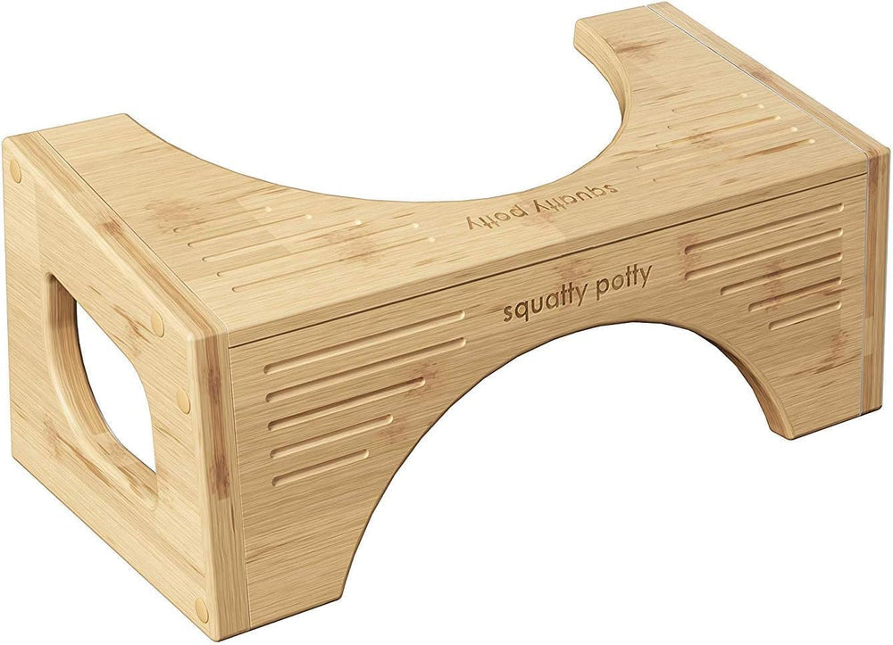 Comparación de las alturas 7" y 9" del Squatty Potty mostrando opciones ajustables