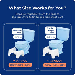 Squatty Potty etiqueta con capacidad de 350 lb, resistencia confiable