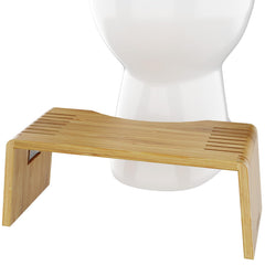 Squatty Potty Oslo frontal de bambú mostrando diseño elegante y estabilidad