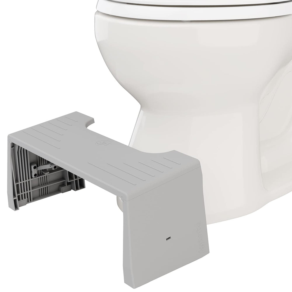 Squatty Potty vista frontal del taburete portátil mostrando estabilidad