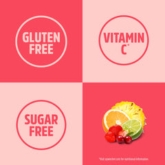 Sqwincher etiqueta nutricional mostrando cero azúcar y bajo en calorías