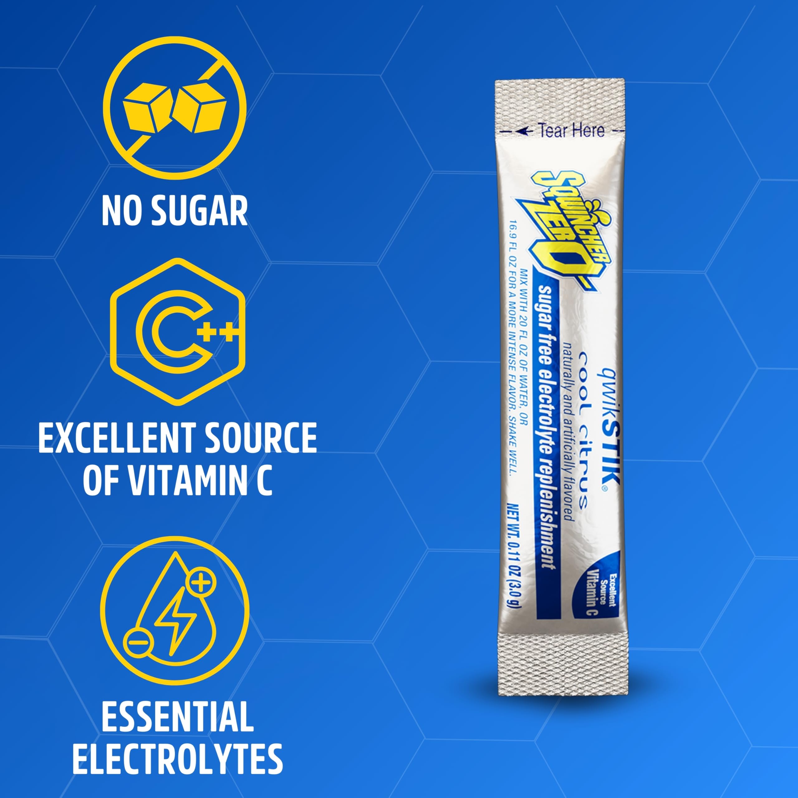 Sqwincher bebida preparada en botella demostrando sabor Cool Citrus refrescante