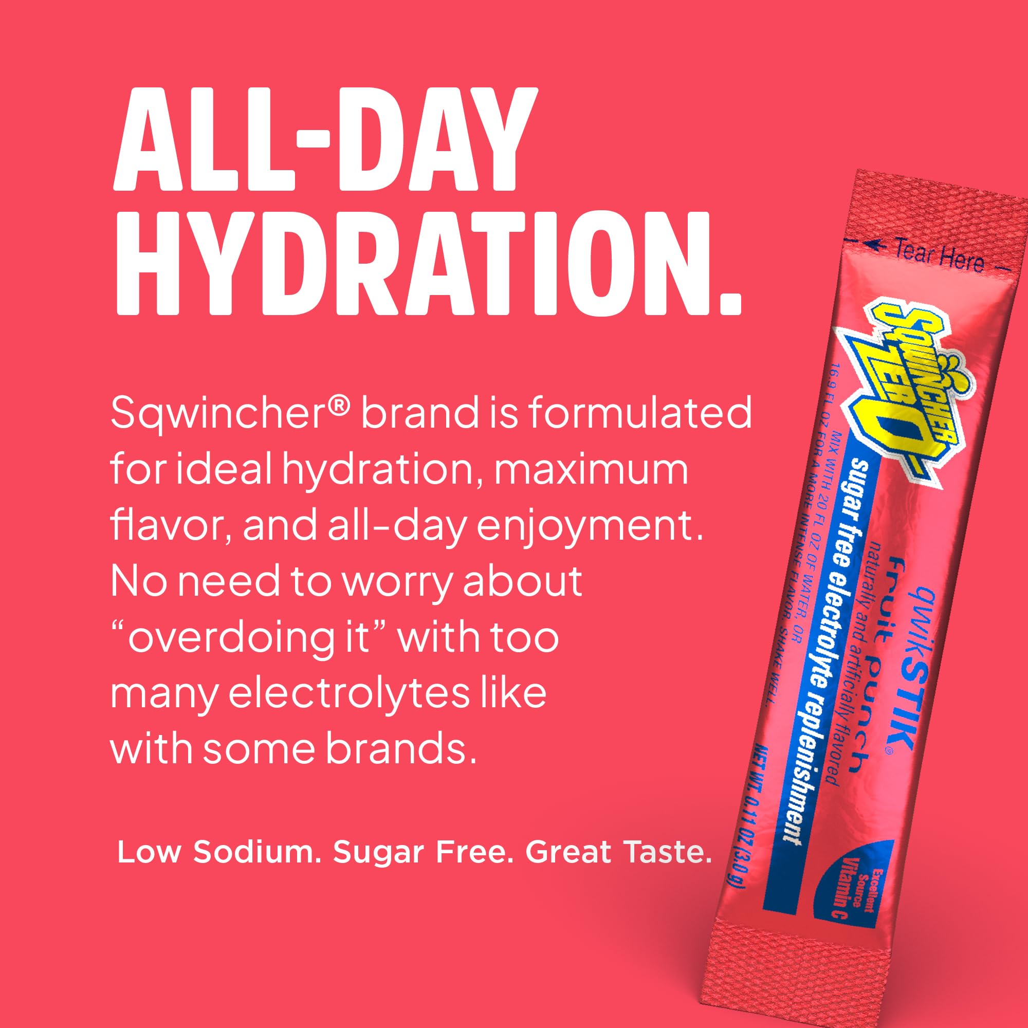 Sqwincher polvo fruit punch en primer plano para ver textura y disolución rápida