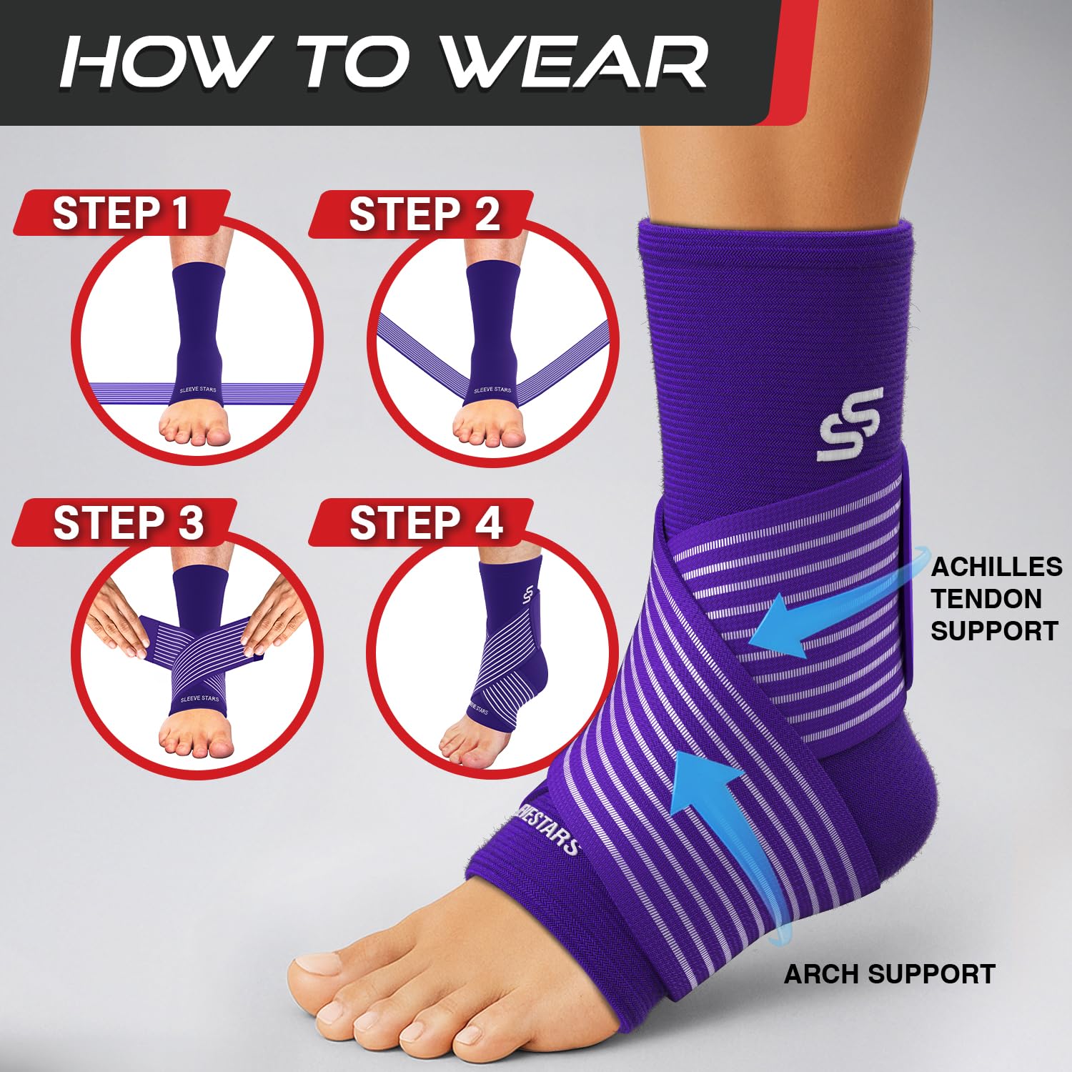 SS SLEEVE STARS etiqueta con instrucciones de cuidado y materiales
