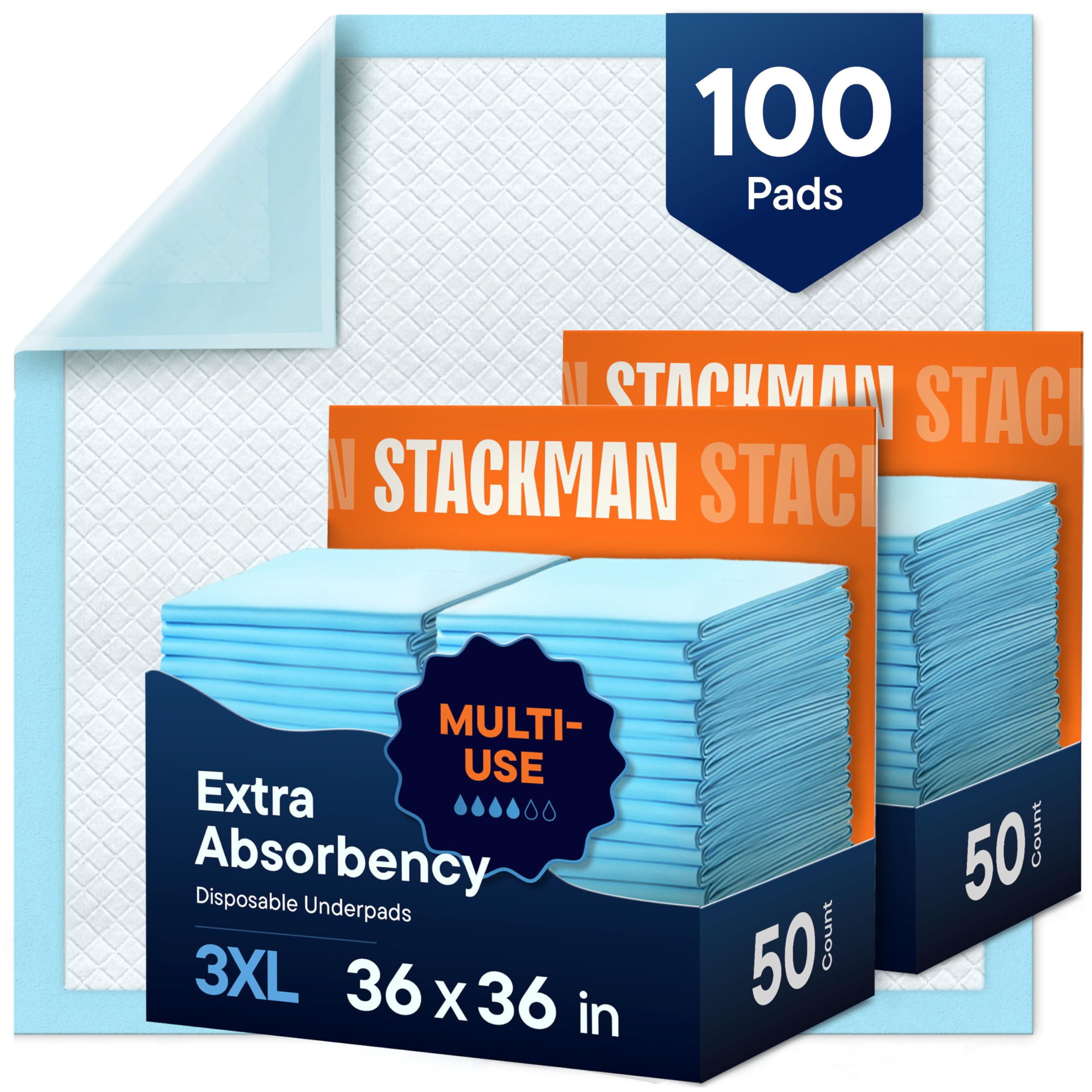 Stack Man vista frontal del paquete grande que ofrece protección hospitalaria