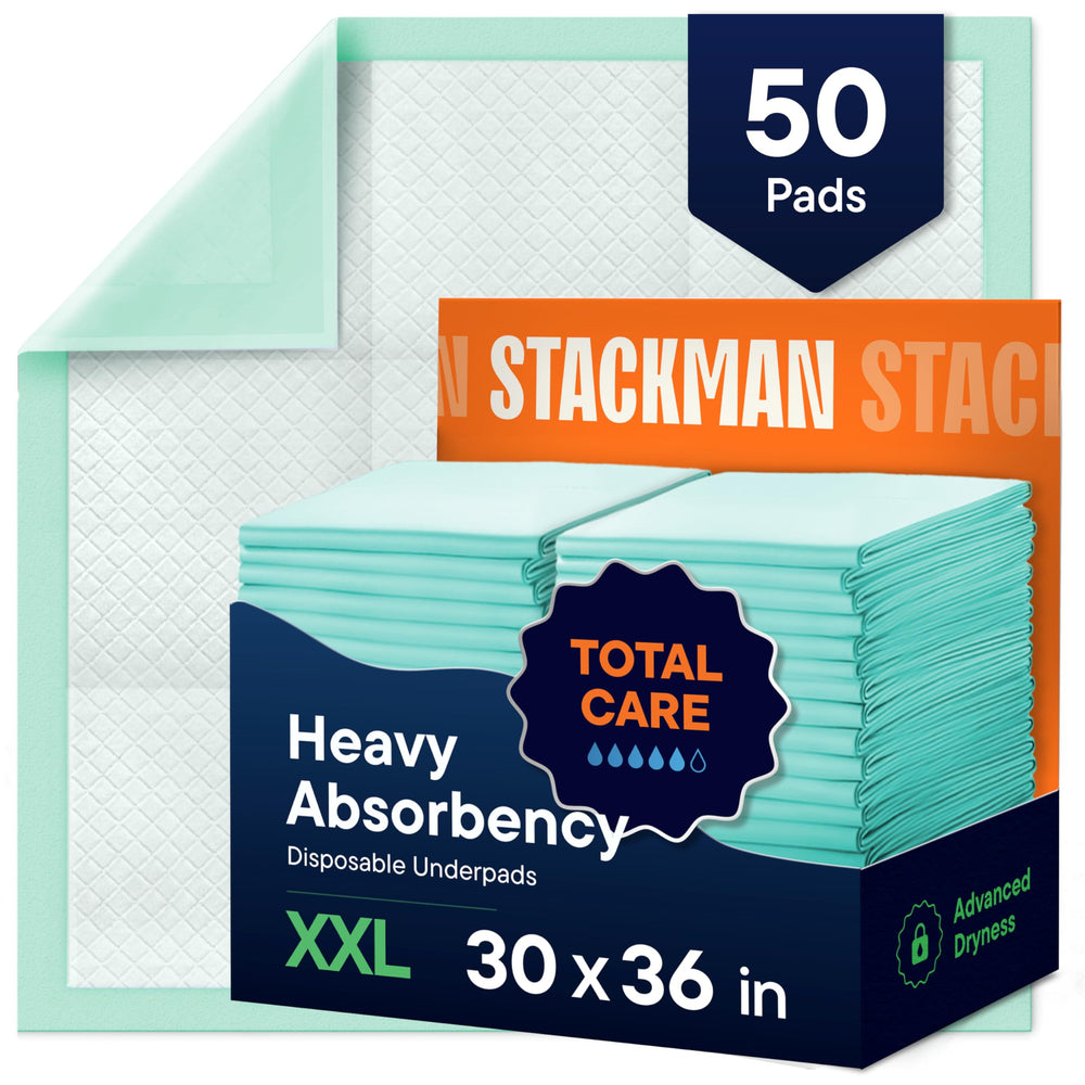 Stack Man protector frontal del paquete mostrando cantidad y tamaño para confianza