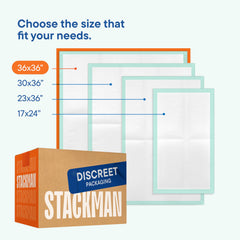 Stack Man paquete abierto mostrando 50 unidades para reposición
