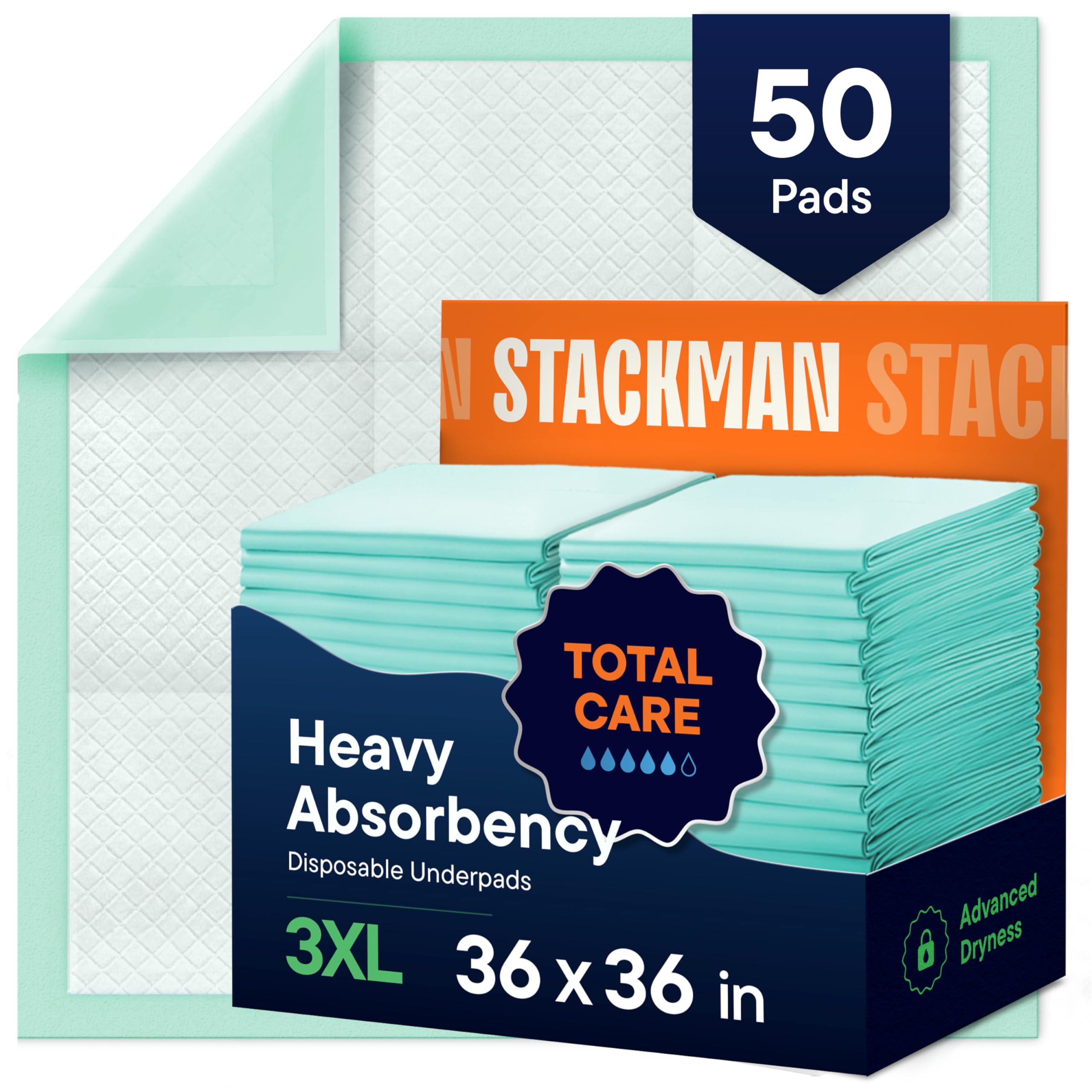 Stack Man protector frontal paquete 50 para protección rápida de cama