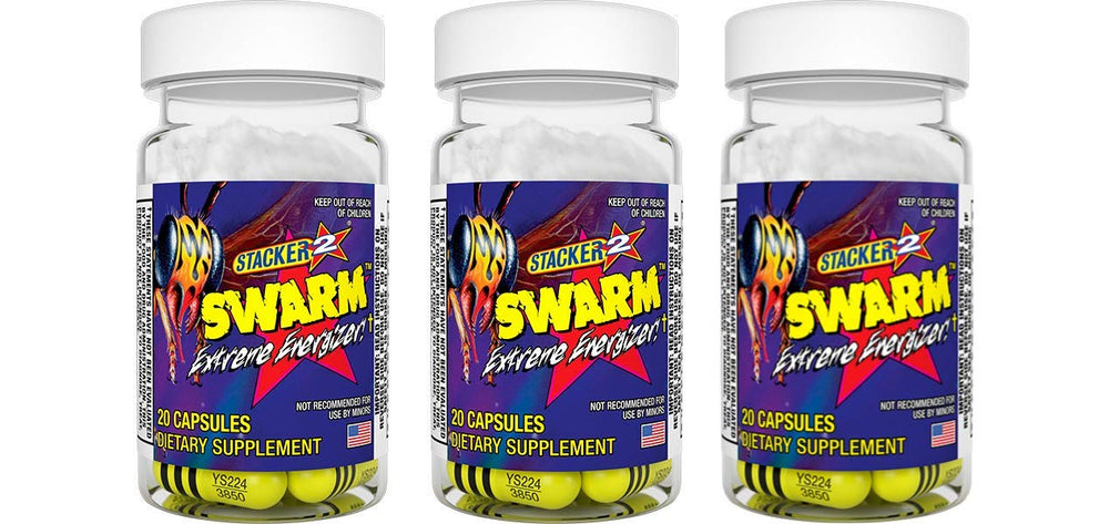 STACKER 2 envase frontal Swarm Extreme muestra formato y dosis, ideal para planificar consumo