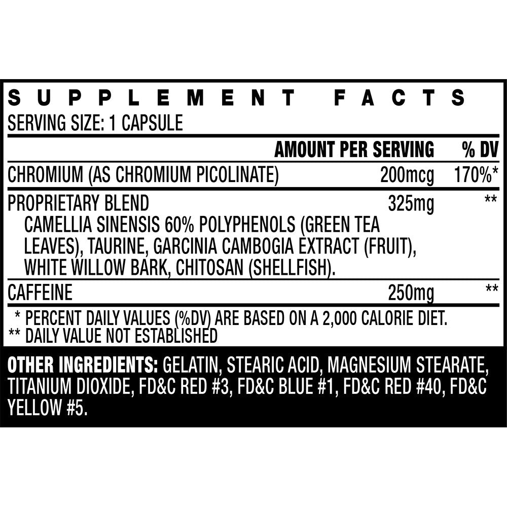 Etiqueta de STACKER 3 con ingredientes y beneficios claros en la guía