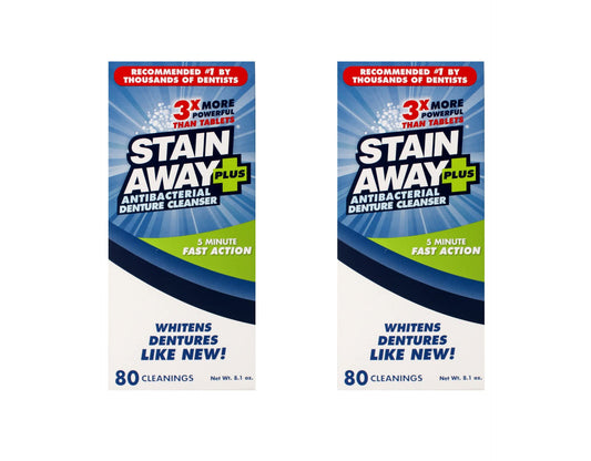 Stain-Away Plus frente del empaque mostrando el producto y beneficio de limpieza