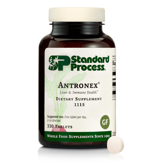 Standard Process Antronex frasco frontal mostrando etiquetado y durabilidad