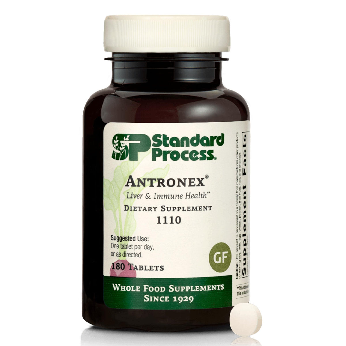 Standard Process Antronex frasco frontal que muestra etiqueta clara y beneficios