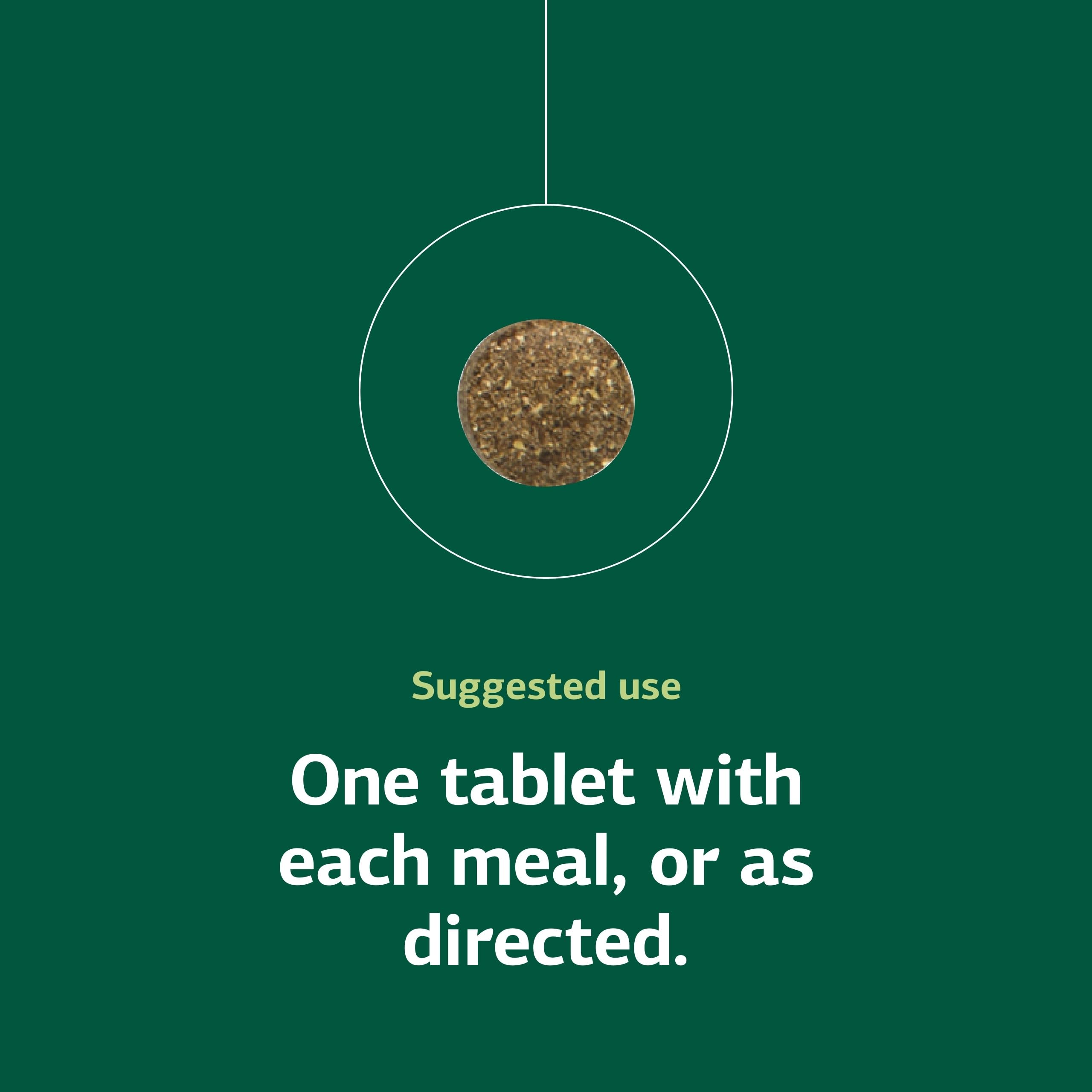 Comparación de tamaño de tabletas Arginex Standard Process con moneda