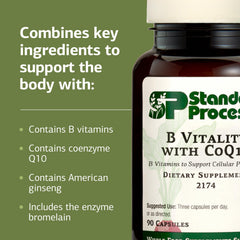 Standard Process etiqueta con información nutricional visible