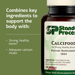 Standard Process Calcifood etiqueta ingredientes, información clara y beneficios