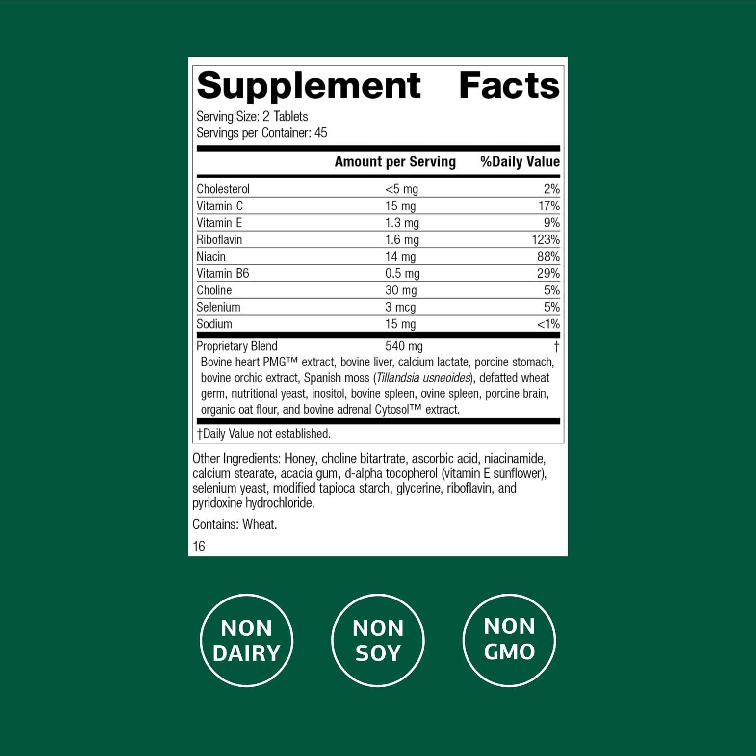 Standard Process Cardio-Plus primer plano de tabletas para tamaño y textura