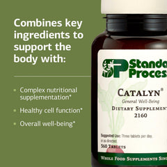 Standard Process Catalyn etiqueta nutricional legible para información clara