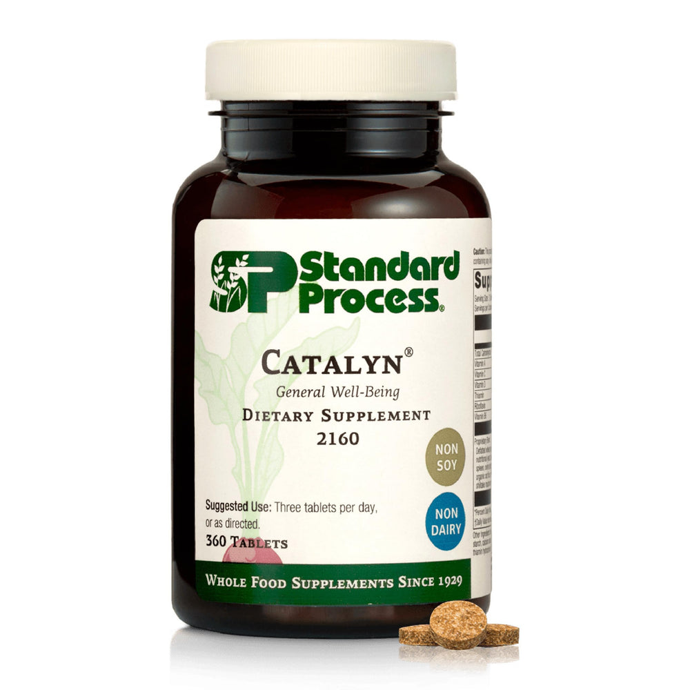 Standard Process Catalyn frente del empaque mostrando beneficios cotidianos