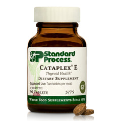 Standard Process Inc. frasco Cataplex E mostrando etiqueta clara y beneficios