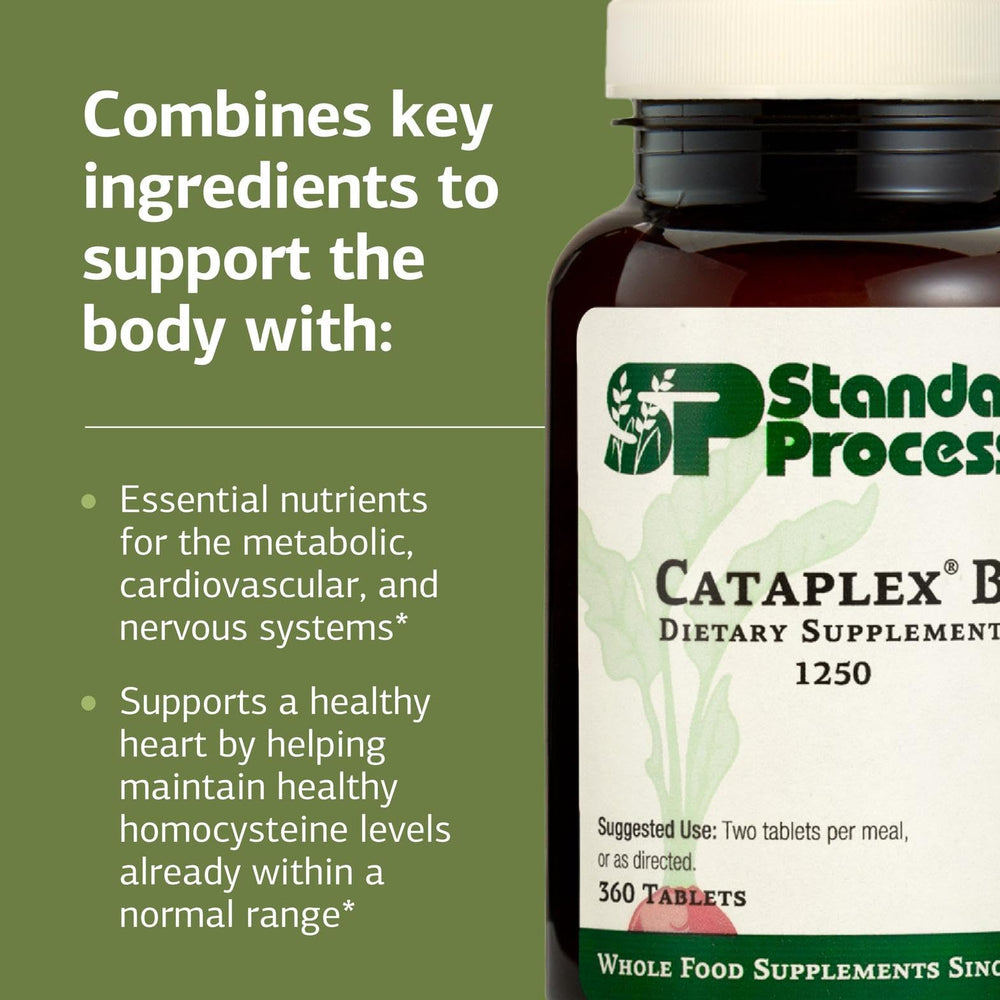 Standard Process Inc. etiqueta nutricional Cataplex B con información clara