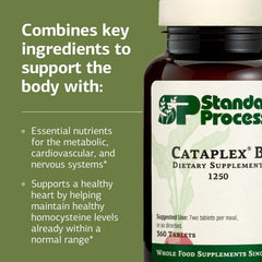 Standard Process Inc. etiqueta nutricional Cataplex B con información clara